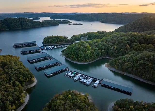 Bird's eye view of the Dale Hollow State Park Marina